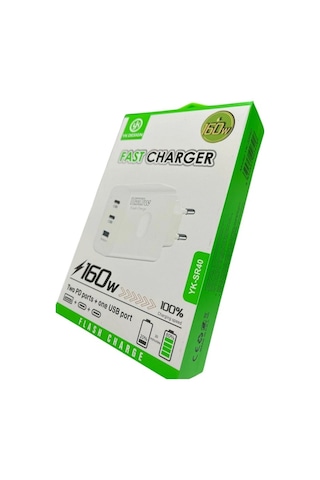 Yk Design Yk-sr40 160w Usb+pd Şarj Başlığı Veyaz