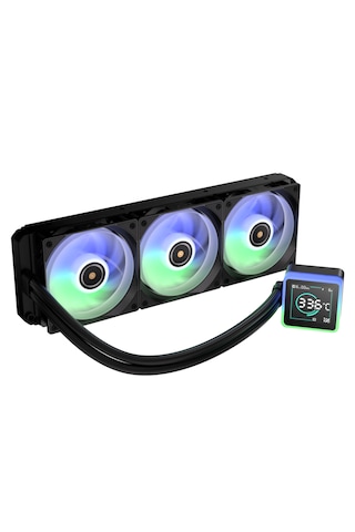 Bitfenix Kuzy Bfw-kcd-360-bb27a-rp Dijital Göstergeli Argb Fanlı Am5/lga1851 Siyah 360mm Lcd Sıvı Soğutma 398 X 120 X 27 Mm