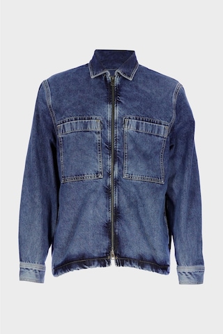 Orta Mavi Regular Fit Fermuarlı Jean Ceket C 4553-110 Mavi