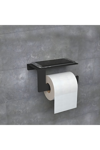 Hvngroup Metal 2 Parçalı Set 30 Cm Havlu Ve Tuvalet Kağıdı Askısı Siyah