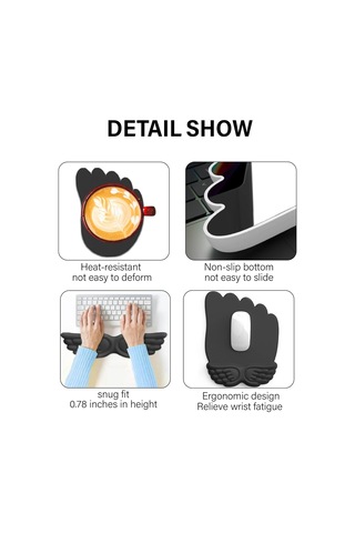 Bilek Destekli Klavye Ve Mouse Pad, Bilek Ağrısını Gideren Bilgisayar Aksesuarları Koyu Yeşil