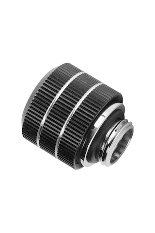 Yaleker Freezemod Bilgisayar Su Soğutma 20kg Düşme Engeli 12mm Petg/pmma Sert Boru Bağlantısı, Gümüş İç Kapaklı G1/4 Dişli Bakır Vücut Siyah Hygkn-b12m