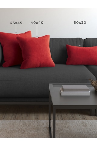 Br Demor Home Soft Series Saltanat Kırmızısı Kırlent, Yastık Kılıfı Saltanat Kırmızısı