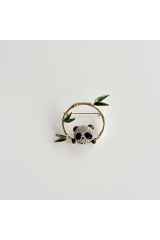 Mineli Çember Panda Broş Çok Renkli