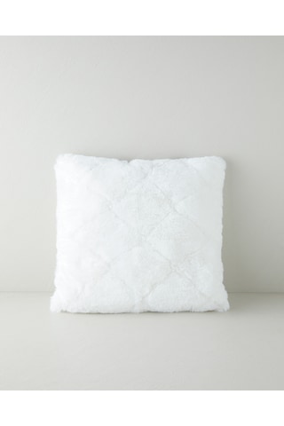 English Home Soft Touch Rabbit Pelüş Kırlent Kılıfı 45x45 Cm Beyaz Beyaz