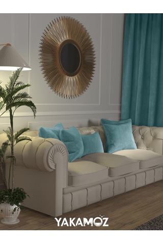 Br Yakamoz Nil Yeşili Kırlent , Yastık Kılıfı Kadife Görünümlü Velvet Touch Serisi Nil Yeşili