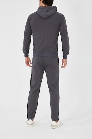 Pants Düz Paça Fermuarlı Kapşonlu Eşofman Takım - Füme Füme