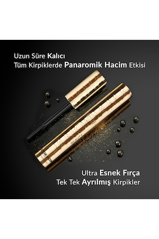 Volume Ultra Black Lash Magnifier Maskara 13 Ml Panoramik Yelpaze Etkili, Kömür Karası Suya Dayanıklı Maskara 000 Black