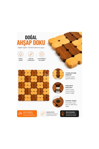 Ahşap Nihale Isıya Dayanıklı Tencere Tava Demlik Altlığı Ahşap Tencere Altlığı