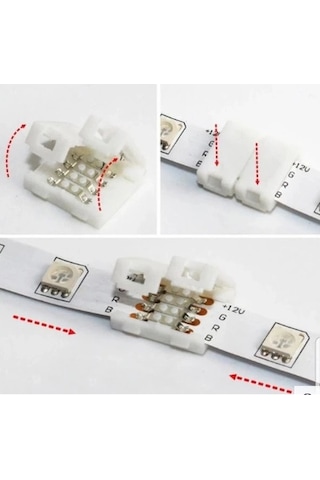 Rgb Şerit Birleştirme Aparatı Lehimsiz 4 Pin 10 Adet