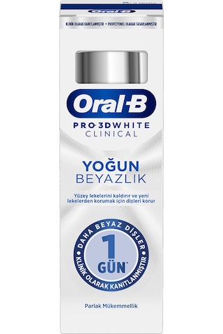 Oral-B Pro 3D White Clinical Yoğun Beyazlık Parlak Mükemmellik Diş Macunu 75 ML