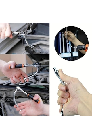 Evrensel Elektrikli Anahtar Soketi, 3 Sayımlı Bükülebilir Esnek Şaft