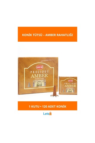 Precious Amber Aromalı Konik Tütsü 12 Paket