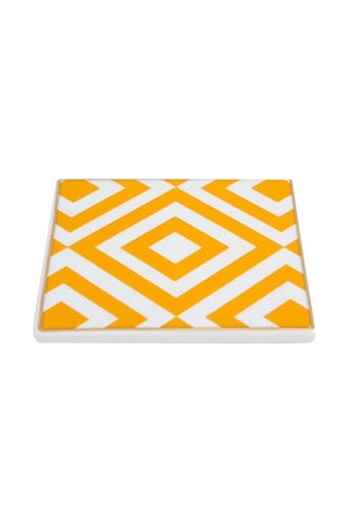 Porland Morocco Desen 4 Sarı Bardak Altlığı 10x10 Cm Sarı