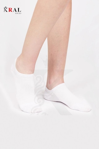 Kral Socks Kadın - Erkek 8 Li - 8 Çift Pamuklu Terletmez Yazlık Görünmez Çorap Seti Beyaz