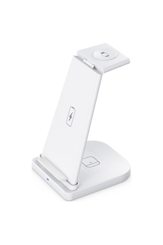Qingmipy "3'lü Hızlı Kablosuz Şarj Standı - İphone, Samsung, İwatch Ve Airpods İçin Qi Uyumlu"