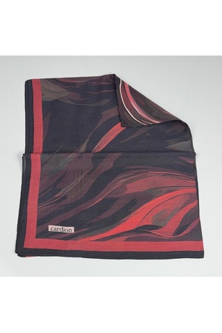 Cardion Pamuk İpek Şal - 70 X 180 - 06302 Siyah - Kırmızı