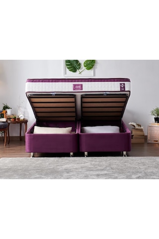 Nironyatak Niron Violet Baza Ve Başlık Seti 150X200 Cm Çift Kişilik Sandıklı