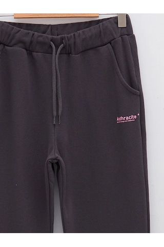 LC Waikiki Lcw Kids Antrasit Beli Lastikli Baskılı Kız Çocuk Jogger Eşofman Altı Anthracıte