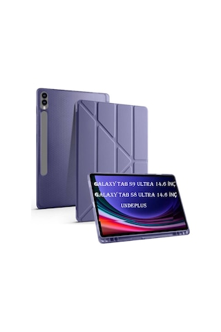 Samsung Galaxy Uyumlu Tab S8 Ultra/s9 Ultra/s10 Ultra Kılıf Kalem Bölmeli Trifolding Case X900 X910 X920 Kılıf