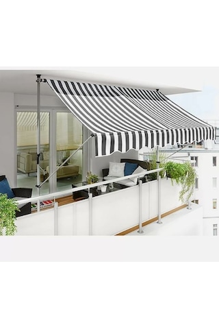 Teleskopik Tente Gri-beyaz 300x130 Cm