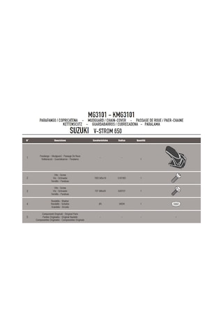 Gıvımg3101suzukıdl650v-strom 11-16 Zincirmuhafazaveçamurluk