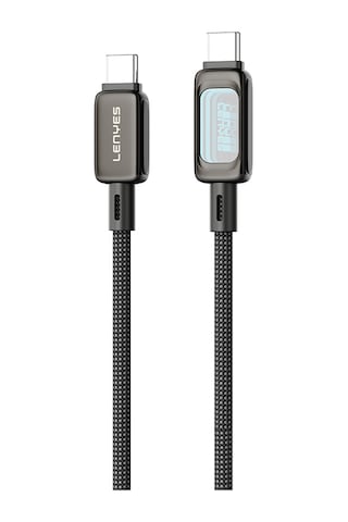 Lenyes Lc570 Abyss Mirror Type-c To Type-c Data Ve Şarj Kablosu 100w 1.2m Siyah