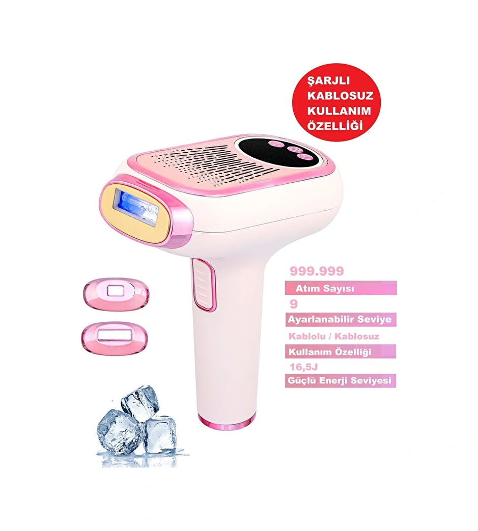 Bright Elegance BE-9088 Şarjlı Ipl Lazer Epilasyon Cihazı 999.999 Atım 9 Kademe Buz Başlık Hassas Dar Bölge Başlığı