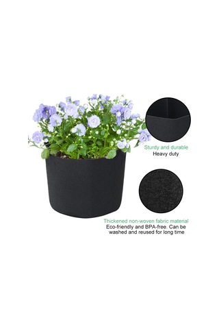 Jeehugo 1 Galon 5'li Paket Bitki Yetiştirme Çantası, Dışarı/içeri Uygun, Isı Yönetimi, Sağlıklı Büyüme, Tezgah Ve Bahçe Kullanıma Uygun