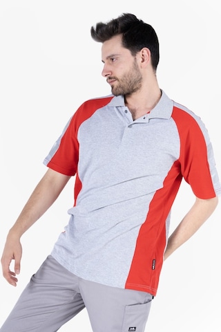 Polo Yaka T-shirt Gri - Kırmızı