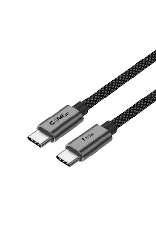 Voltlınk C60 Usb-c To Usb-c 60w Hızlı Şarj Ve 480 Mbps Veri Aktarım Silikon Örgülü Kablo 2 Metre Siyah