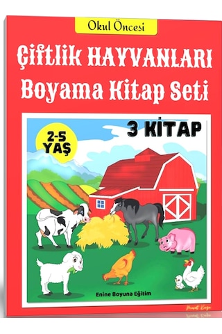 Çiftlik Hayvanları Boyama Kitap Seti 2-5 Yaş