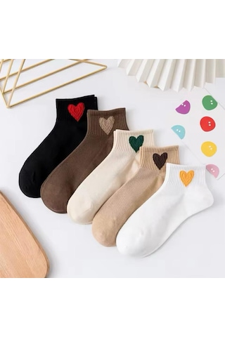 Kalpli Patik Bilek Çorap Seti 5'li Çok Renkli