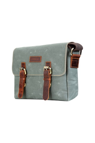 Gillario Design 01 Kanvas - Deri Haki Yeşil Omuz Çantası Haki-yesil