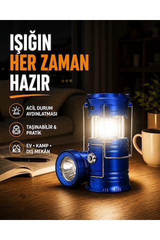 Mey İthalat Güneş Enerjili Katlanabilir Kızaklı Kamp Feneri Usb Şarjlı, Çok Yönlü Ve Dayanıklı Ta 96198422