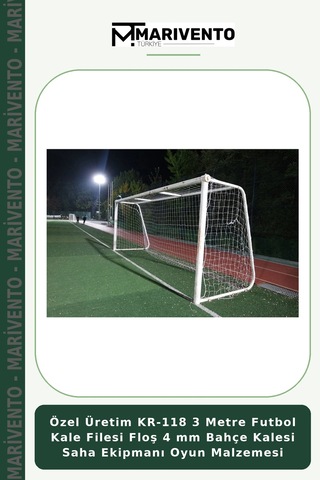 Özel Üretim Kr-118 3 Metre Futbol Kale Filesi Floş 4 Mm Bahçe Kalesi Saha Ekipmanı Oyun Malzemesi