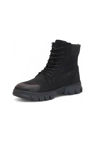 Hammer Jack 2104 Anatomik Tabanlı Hakiki Deri Bağcıklı Erkek Spor Siyah-nubuk Siyah