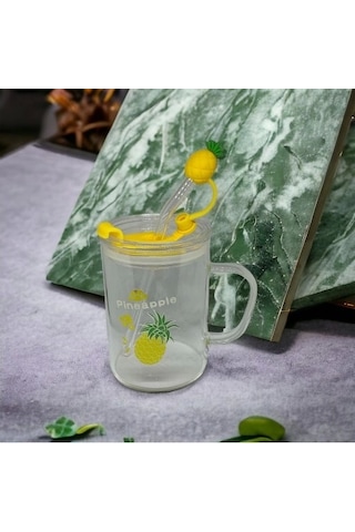 Ananas Tasarımlı Kupa Bardak Çok Renkli
