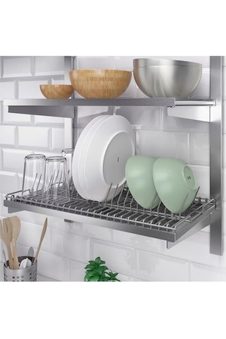 Metal Bulaşıklık Kungsfors Bulaşıklık 60 Cm Galvanizli Paslanmaz Çelik Profesyonel Gri