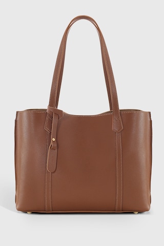 Housebags Kadın Taba Üç Bölmeli Deri Görünümlü Shopper Çanta 269 Taba