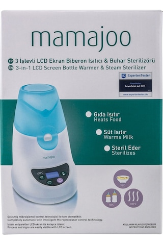 Mamajoo 3 İşlevli LCD Ekranlı Mama Isıtıcı ve Buharlı Sterilizatör