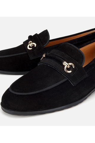 Hotiç Kadın Süet Deri Siyah Tokalı Klasik Loafer 01ayh321330a100 01ayh321330a100