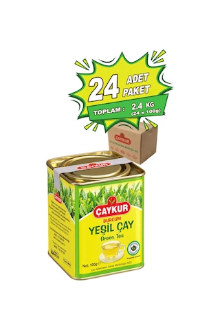 Burcum Yeşil Dökme Çay Teneke Kutu 100 Gr. Yirmidörtlü Paket