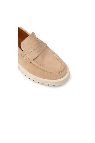 Deery Kadın Hakiki Süet Bej Loafer Ayakkabı - 02034zbejc01 Bej