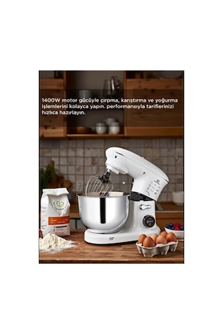 Tastech TMK-1400DT 1400 W Stand Mikser Hamur Yoğurma Makinesi