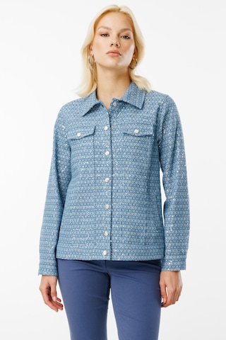 Ekol Kadın Kendinden Desenli Pullu Mont 6030 Blue Blue Mavi