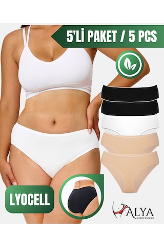 Alya Underwear Kadın Külot, Lyocell Kumaş Külot, Ter Emici Rahat Ve Dayanıklı Kadın İç Çamaşırı, Liyosel Slip Çok Renkli P02