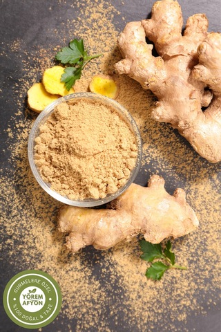 Yörem Afyon Sağlık Dostu Besin Değeri Korunarak Öğütülmüş Toz Zencefil Zingiber Officinale 60gr
