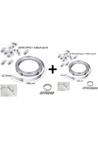 Yate10 Şerit Kelepçe Set 300cm Şerit 20 Adet Kelepçe