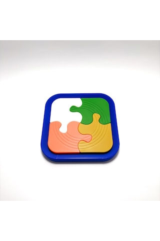 4 Parçalı Eğitici İlk Yapbozum - Bebek Ve Çocuk İçin Renkli Puzzle, Montessori Motor Beceri Oyunu